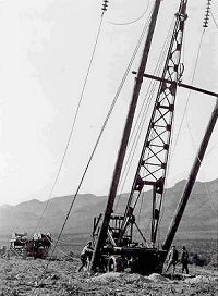 Constructing the Main Transmission Line in 1937